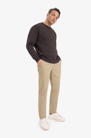 DeFacto Relax Fit Bisiklet Yaka Kalın İçi Yumuşak Tüylü Basic Düz Sweatshirt T5139AZ25AUBN339