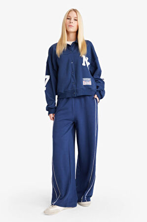 Coool Polo Yaka Baskılı Çıtçıtlı Bomber Ceket