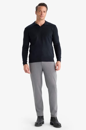 Standart Fit Polo Yaka Triko Kazak