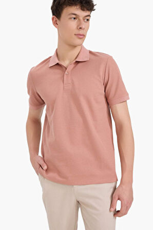 DeFacto Regular Fit Polo Yaka Kısa Kollu Dokulu Waffle Tişört D7652AX25SPBR496