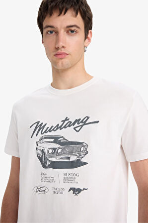 %100 Pamuk Ford Motor Company Regular Fit Bisiklet Yaka Kısa Kollu Tişört