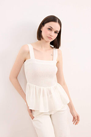 Krinkıl Viskon Kolsuz Bluz