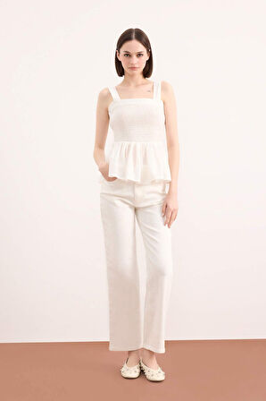 Krinkıl Viskon Kolsuz Bluz