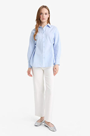 Regular Fit Oxford Uzun Kollu Tunik