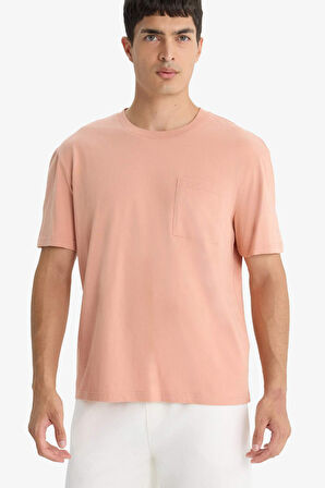 Bisiklet Yaka Penye Kısa Kollu Tişört