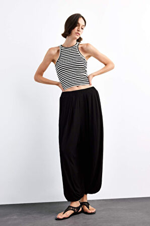 Baggy Fit Normal Bel Jogger Paça Bilek Boy Modal Pantolon