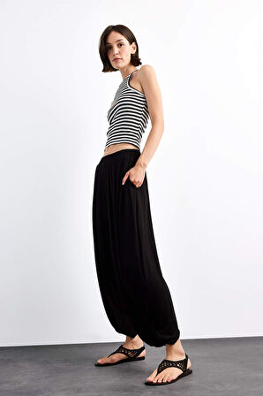 Baggy Fit Normal Bel Jogger Paça Bilek Boy Modal Pantolon