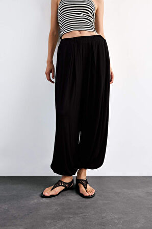 Baggy Fit Normal Bel Jogger Paça Bilek Boy Modal Pantolon