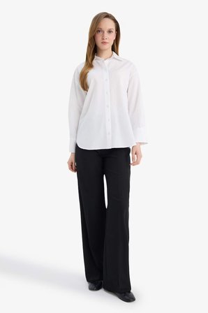 DeFacto Relax Fıt Poplin Gömlek Tunik E7977AX26SPWT32