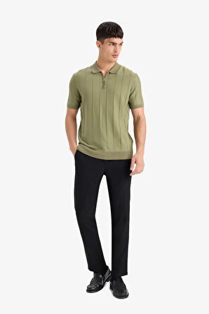 Standart Fit Triko Kısa Kollu Polo Tişört