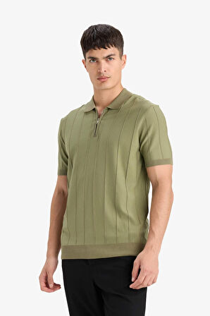 Standart Fit Triko Kısa Kollu Polo Tişört