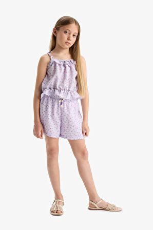 DeFacto Kız Çocuk Beli Lastikli Desenli Şort D7615A825HSPR67