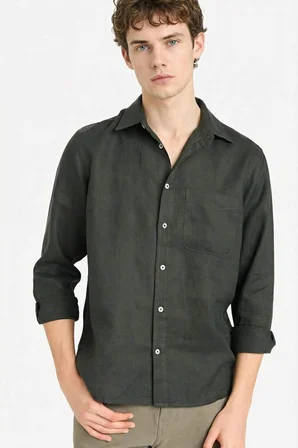 DeFacto %100 Keten Regular Fit Gömlek G0788AX26SMGN827