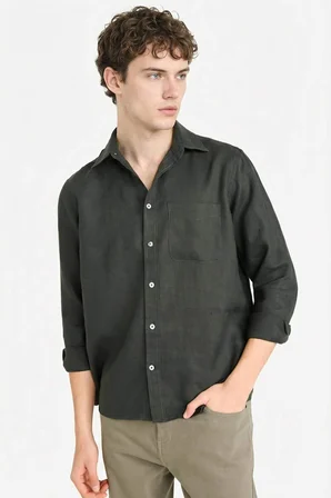 DeFacto %100 Keten Regular Fit Gömlek G0788AX26SMGN827