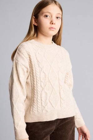 DeFacto Loose Fit Bisiklet Yaka Triko Kazak Kız Çocuk G3063A825AUER2