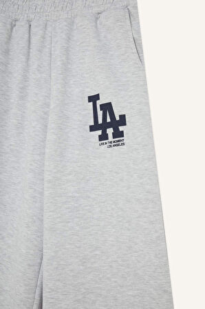 Coool Wide Leg Geniş Paça Beli Lastikli Baskılı Eşofman Altı