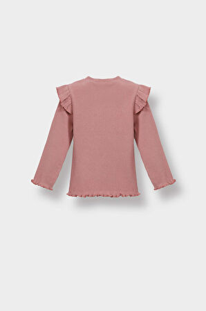 Kız Bebek Çiçekli Uzun Kollu Fitilli Kaşkorse 2'li Takım