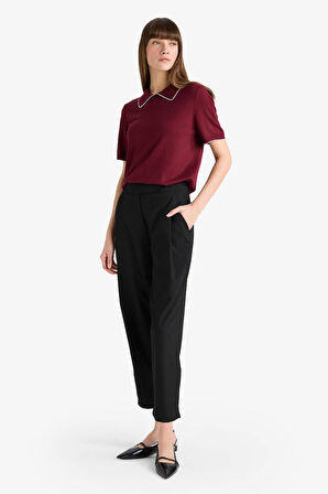 Barrel Fit Kısa Paça Bilek Boy Pantolon
