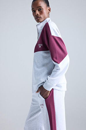 DeFactoFit NBA Boston Celtics Oversize Fit Yarım Fermuarlı Skuba Dalgıç Kumaş Sporcu Sweatshirt