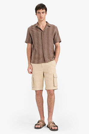 DeFacto Regular Fit Polo Yaka Jakarlı Kısa Kollu Gömlek E5680AX25SMBN322