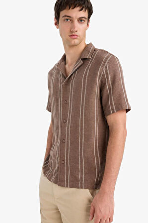 DeFacto Regular Fit Polo Yaka Jakarlı Kısa Kollu Gömlek E5680AX25SMBN322