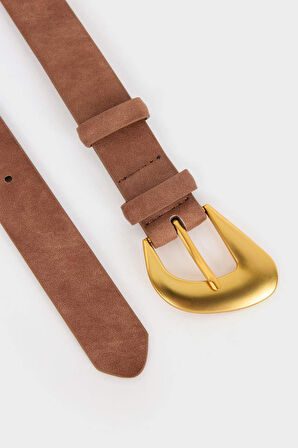 Kadın Büyük Toka Suni Deri Günlük Kemer