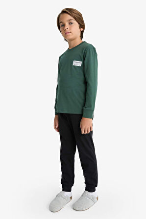Erkek Çocuk Pijama Takımı Baskılı Uzun Kollu Üst Uzun Alt