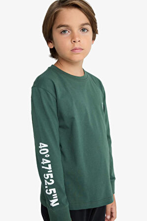 Erkek Çocuk Pijama Takımı Baskılı Uzun Kollu Üst Uzun Alt