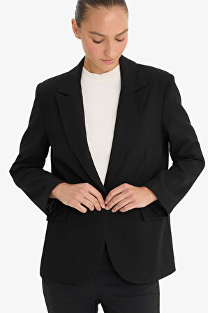 Regular Fit Düğmeli Blazer Ceket