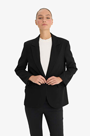 Regular Fit Düğmeli Blazer Ceket