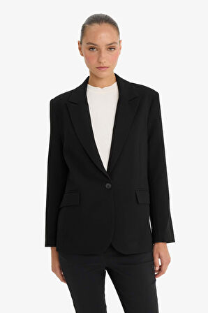 Regular Fit Düğmeli Blazer Ceket
