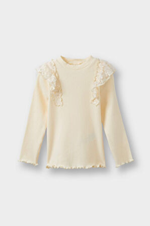 Kız Bebek Regular Fit Fitilli Kaşkorse Uzun Kollu Tişört