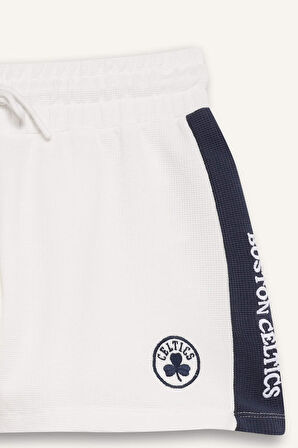DeFactoFit NBA Boston Celtics Standart Fit Kısa Paça Waffle Şort
