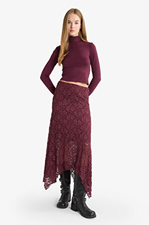 A Form Normal Bel Dantel Midi Etek