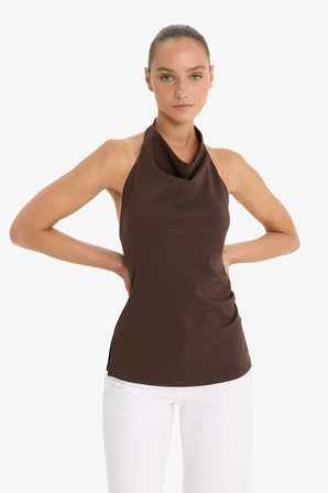 DeFacto Slim Fit Halter Yaka Bluz F8007AX25AUBN267