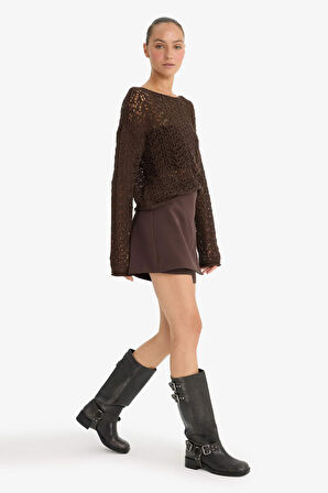 Yüksek Bel Şort Etek