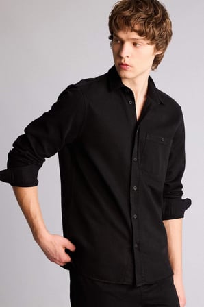 DeFacto REGULAR FIT Premium Twill Gömlek H1360AX26SPBK81
