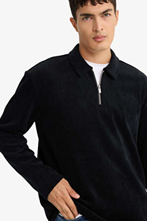 Regular Fit Polo Yaka Sweatshirt