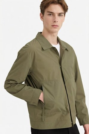 Regular Fıt Polo Yaka Su Geçirmez Mont