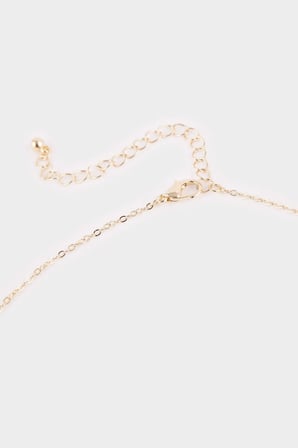 Kadın Siyah Çiçekli Gold Kolye