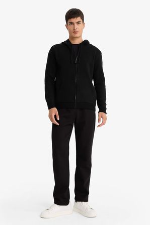 DeFacto Relax Fit Kapüşonlu Fermuarlı Triko Hırka F3831AX25AUBK81