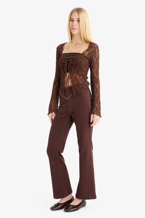 DeFacto Flare Fit Normal Bel Gabardin Pantolon G2628AX25WNBN470