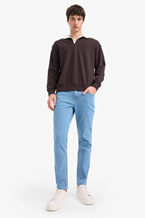 Boxy Fit Polo Yaka Sweatshirt