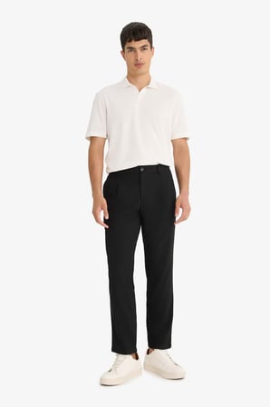 Regular Fit Polo Yaka İnce Dokulu Kısa Kollu Tişört F8477AX25AUWT32