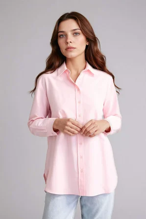 DeFacto Relax Fıt Gömlek Yaka Poplin Tunik D7341AX26SPPN186