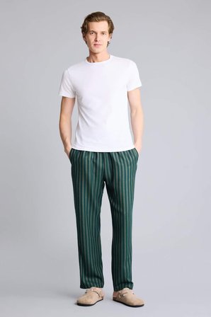 DeFacto Slim Fit Dar Kesim Bisiklet Yaka Kısa Kollu Pijama Üstü L4885AZ26SPWT34