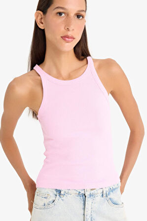 DeFacto Slim Fit Dar Kesim Halter Yaka Fitilli Kaşkorse Atlet E2176AX25SPPN649
