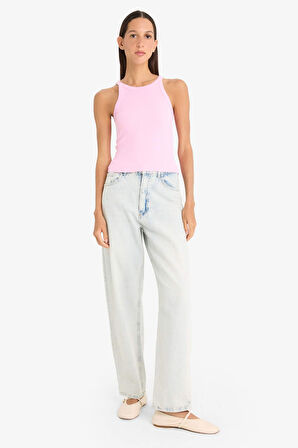 DeFacto Slim Fit Dar Kesim Halter Yaka Fitilli Kaşkorse Atlet E2176AX25SPPN649