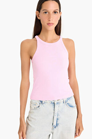DeFacto Slim Fit Dar Kesim Halter Yaka Fitilli Kaşkorse Atlet E2176AX25SPPN649