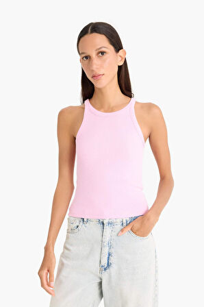 DeFacto Slim Fit Dar Kesim Halter Yaka Fitilli Kaşkorse Atlet E2176AX25SPPN649